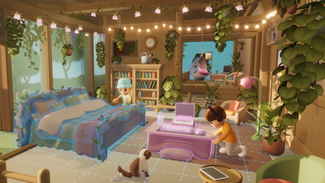 A decorated cozy bedroom interior in Loftia